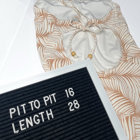 ROXY Palm Tree Dreams One-Piece Swimsuit M Open Back Tropical Ruffle Square Neck - Picture 9 of 10